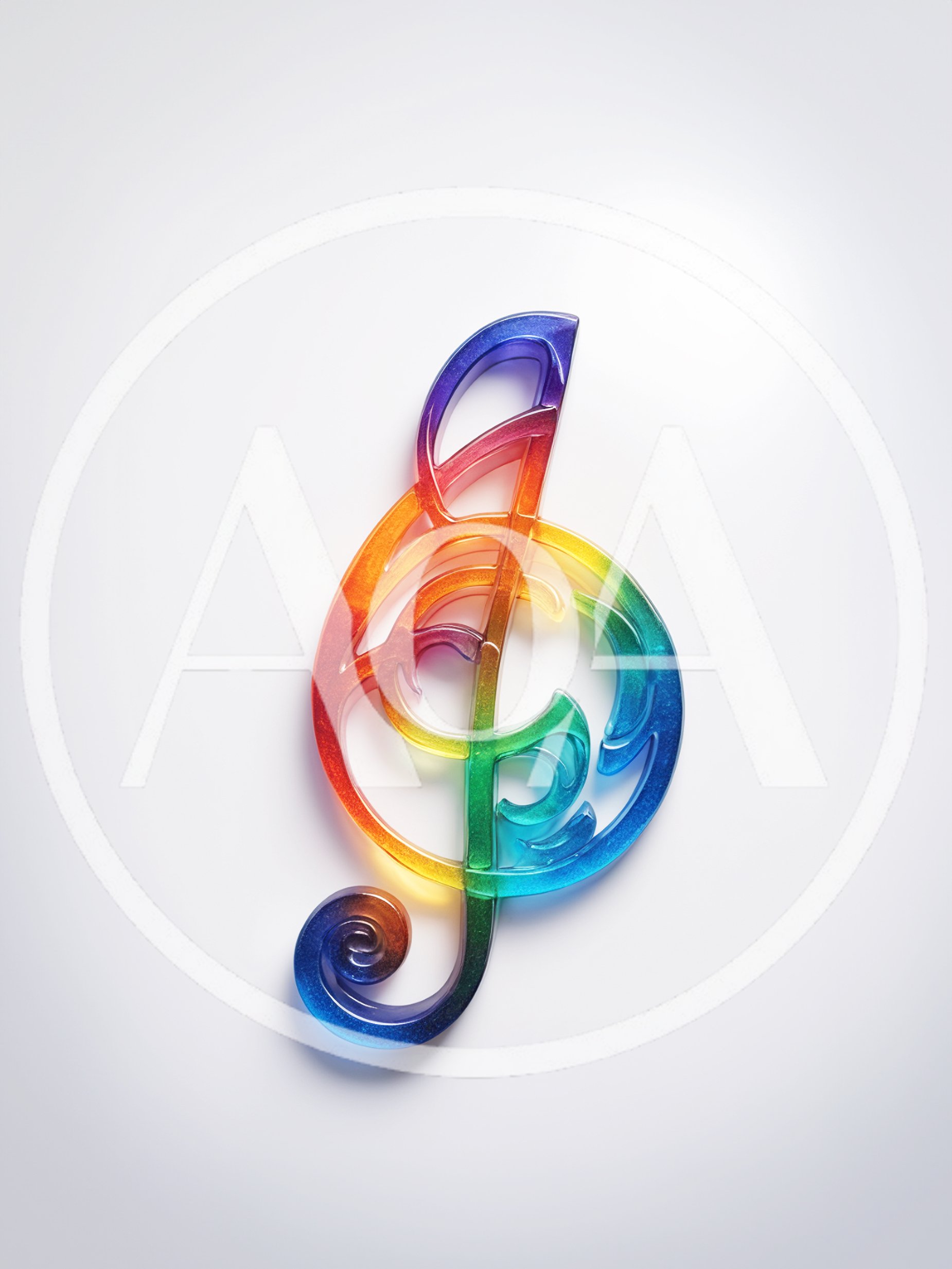 Rainbow Colored Treble Clef Music Symbol