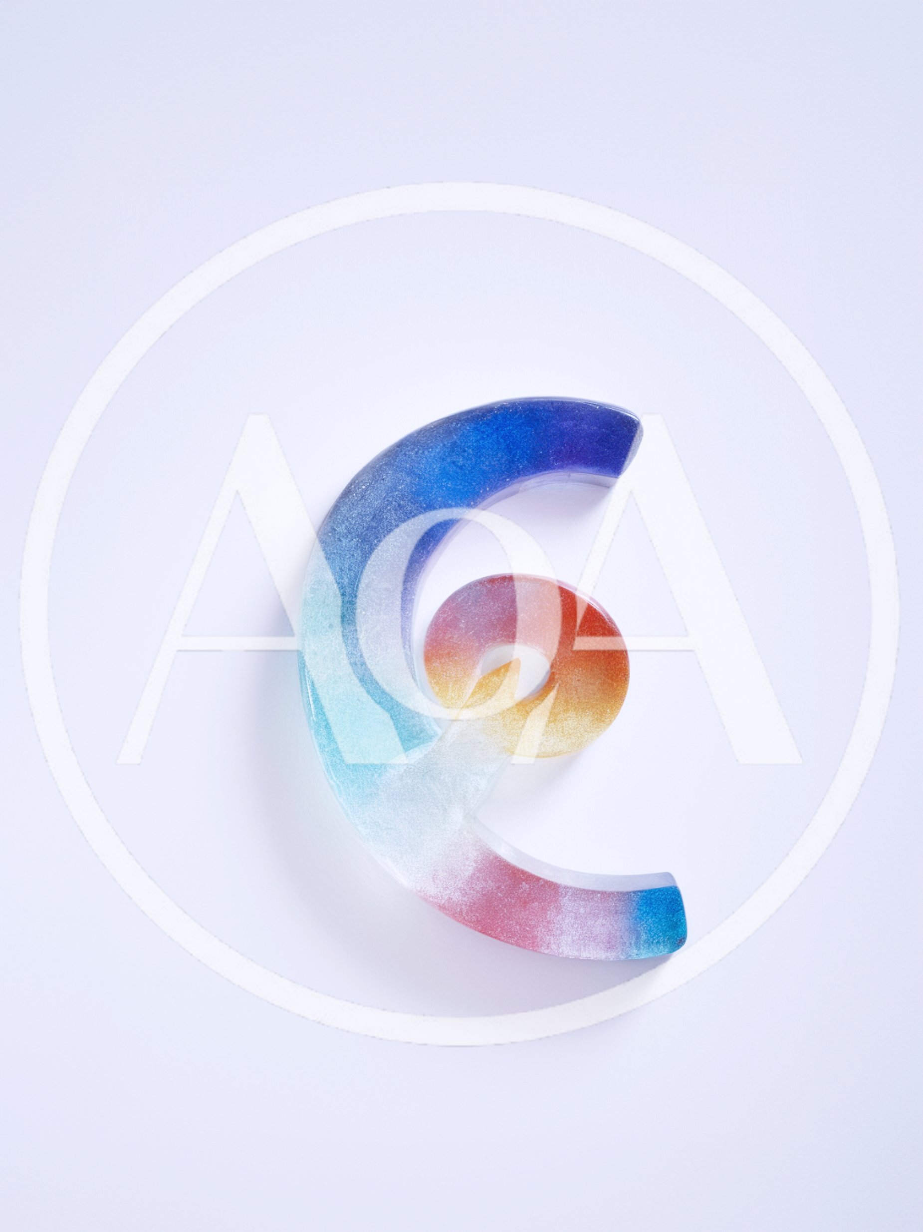 Colorful Resin Letter E Art Piece