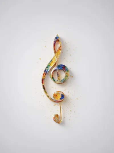 Colorful Resin Treble Clef Music Symbol