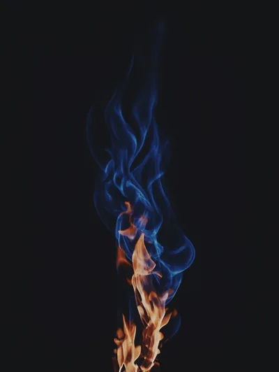 Abstract Flame With Blue And Orange Fire