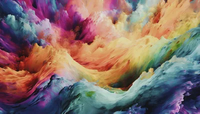 Abstract Colorful Fluid Paint Swirl Background