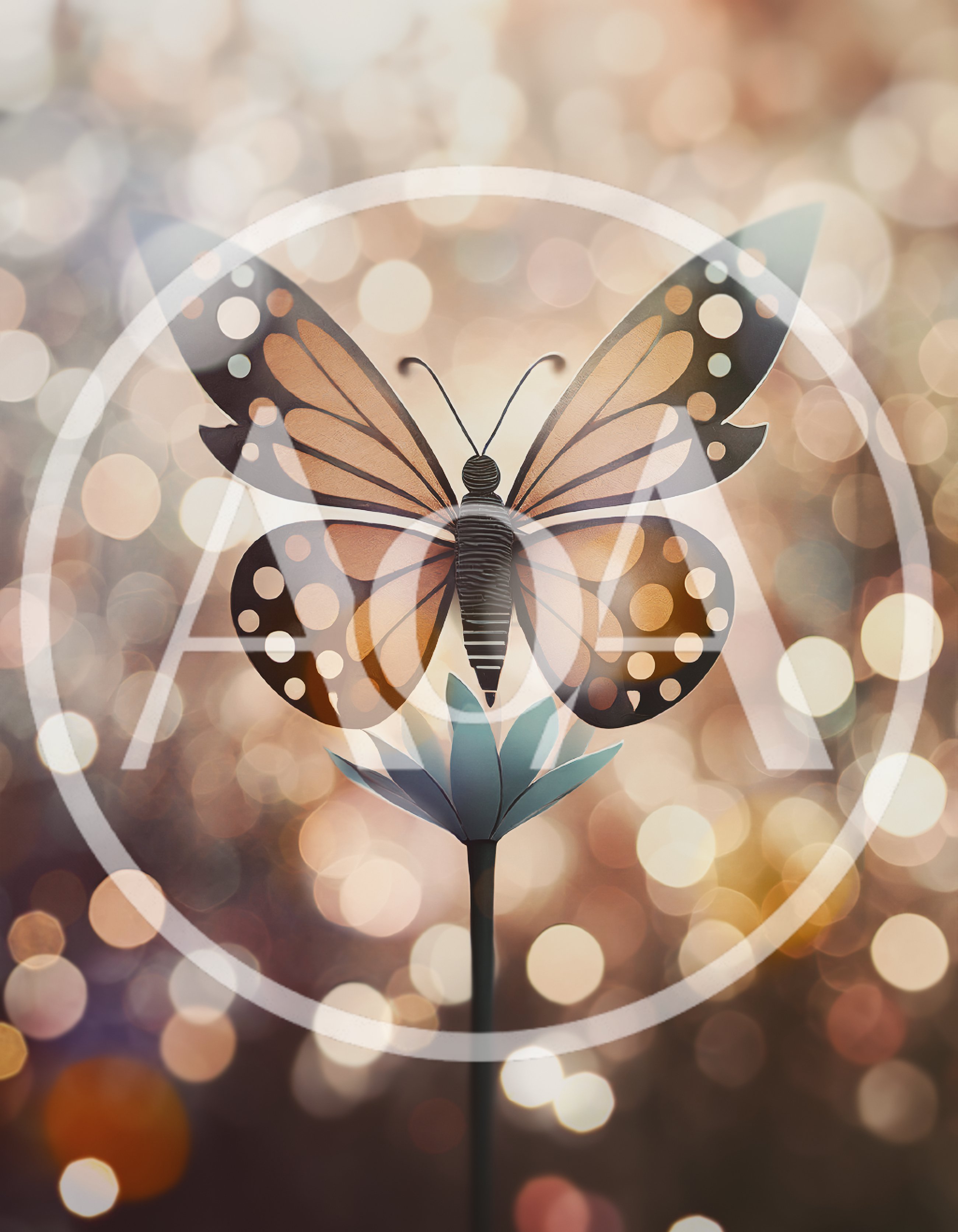 Decorative Metal Butterfly Ornament On A Flower Stem