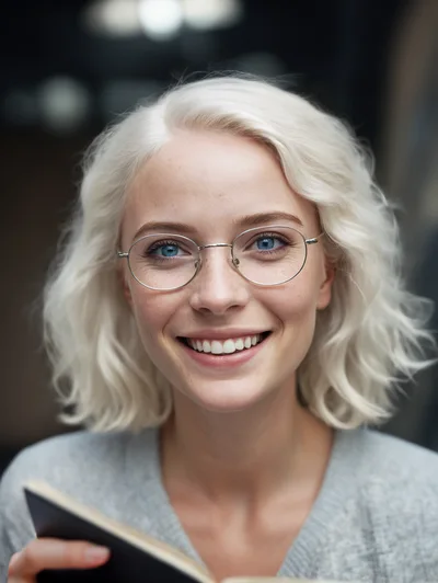 Portrait Of A Smiling Young Woman With Blonde Hair