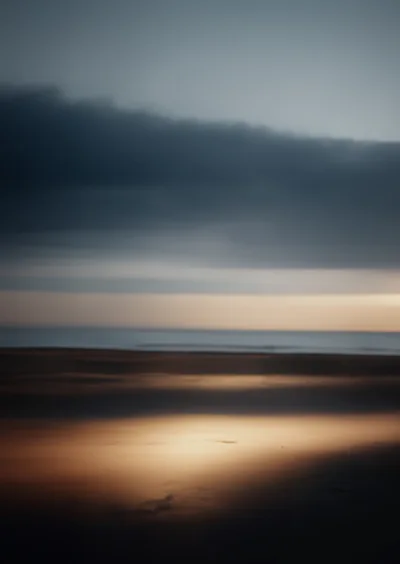 Abstract Blurred Beach Landscape At Sunset