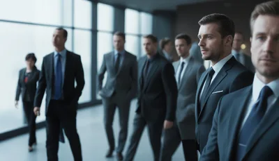 Group of Professional Business People Walking in Office
