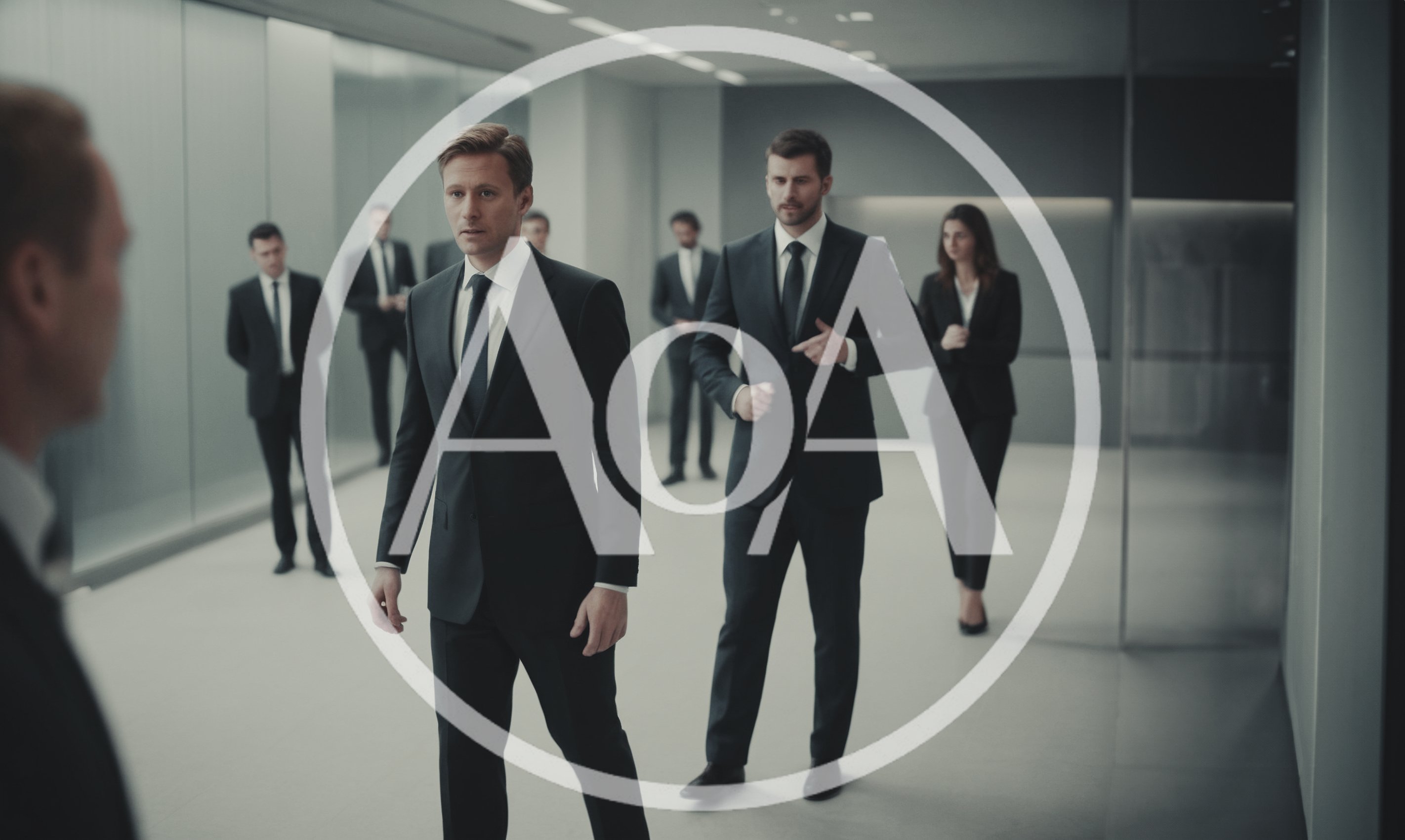 Business Professionals Walking Through A Modern Corporate Office