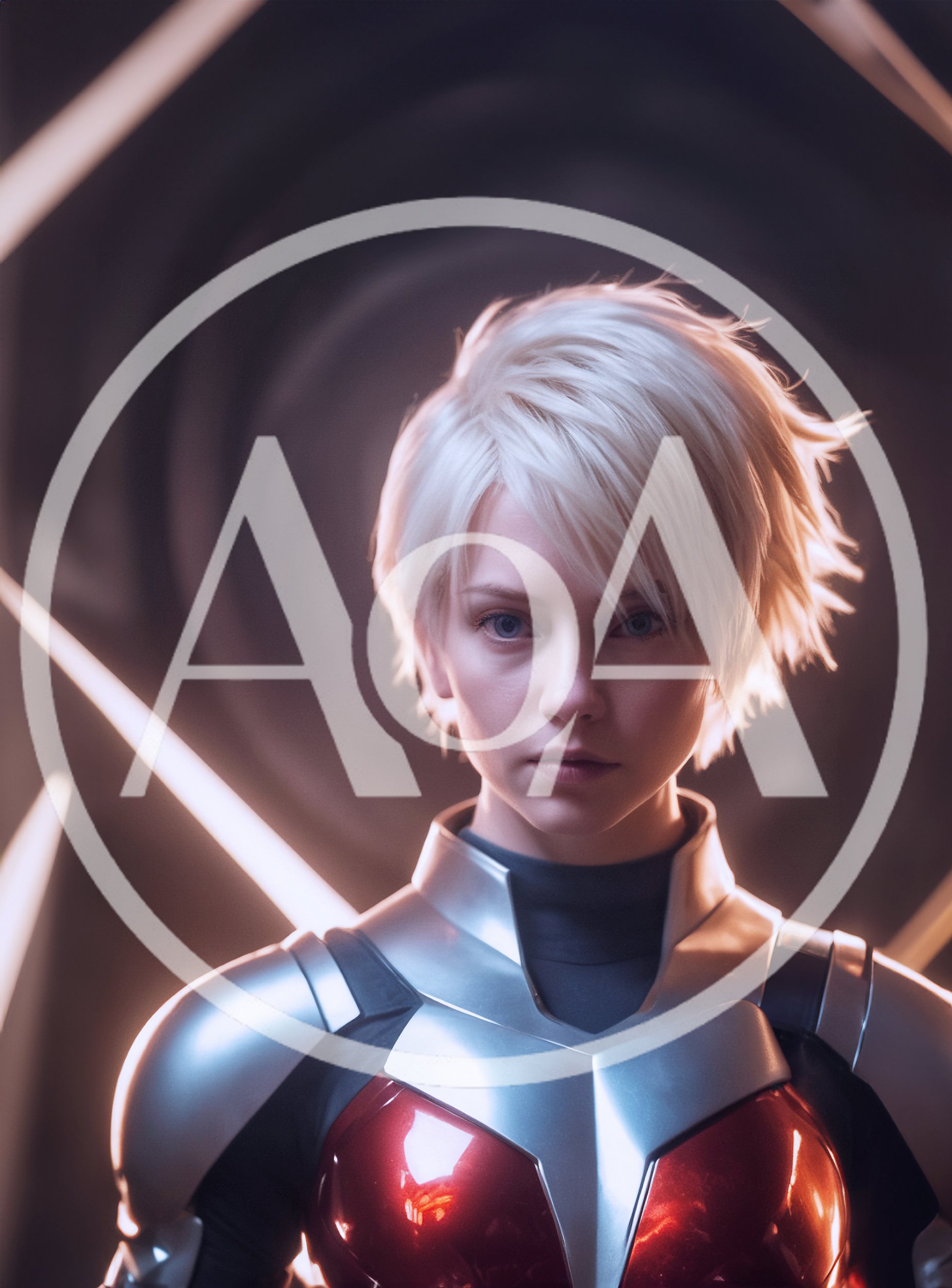 Portrait Of A Futuristic Female Warrior In Armor
