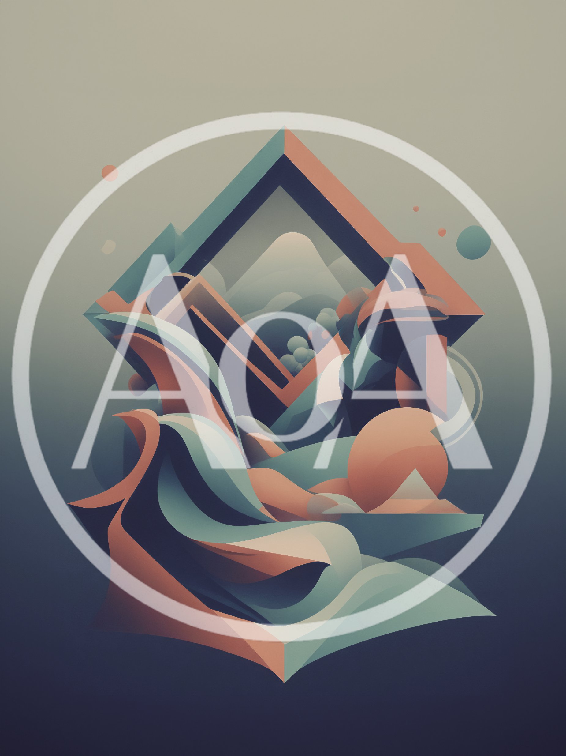Abstract Geometric Landscape With Fluid Shapes And Soft Gradients