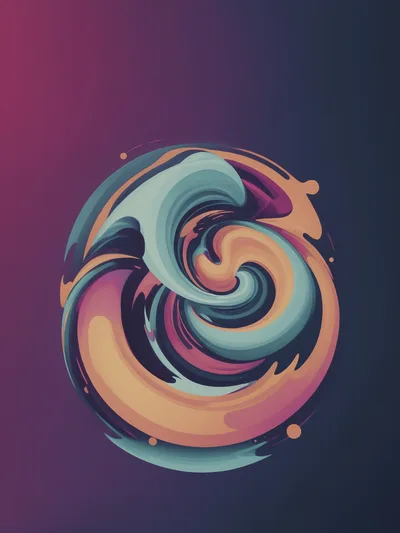 Abstract Swirling Fluid Motion Graphic Design