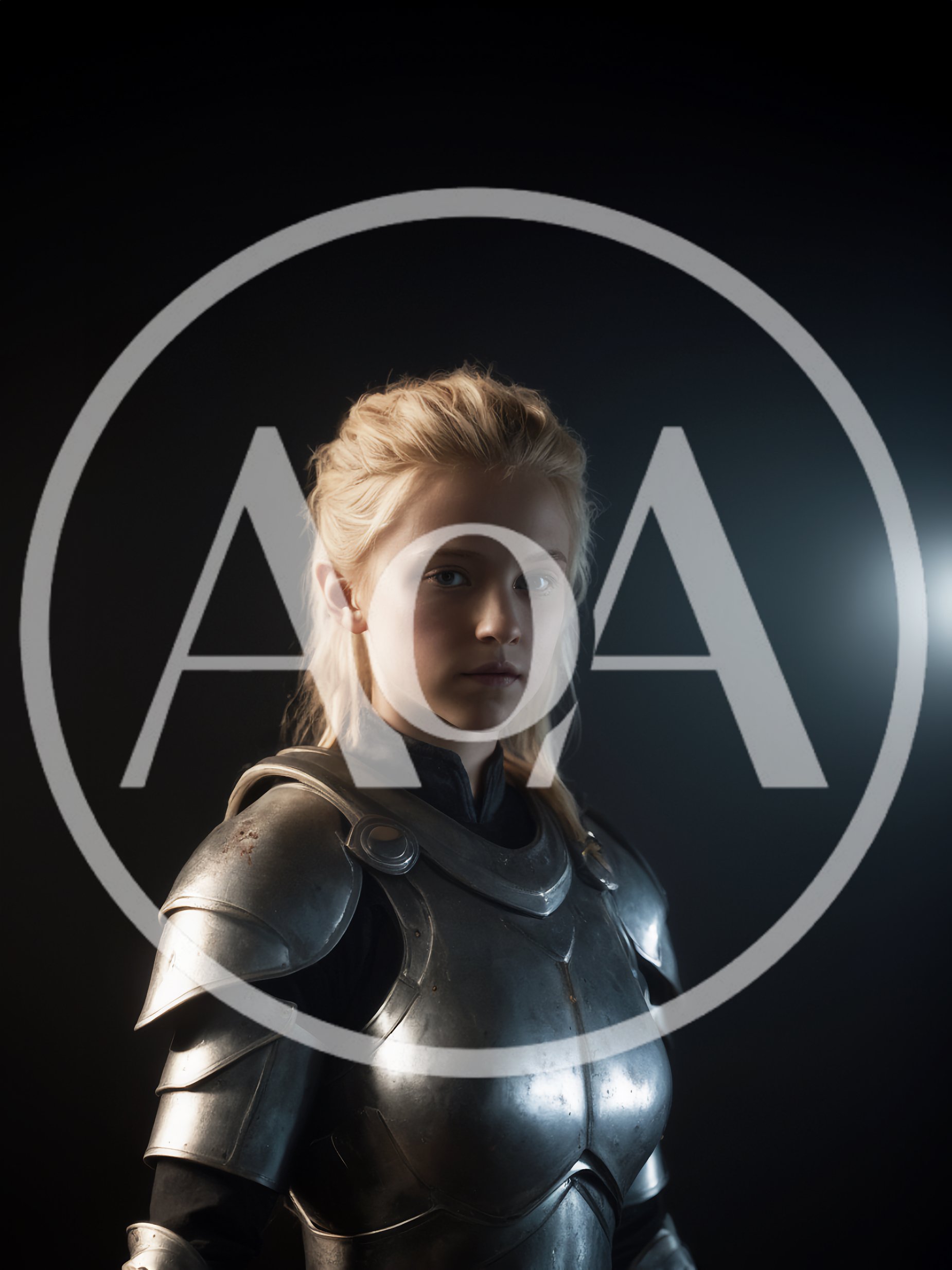 Young Female Knight In Polished Medieval Armor