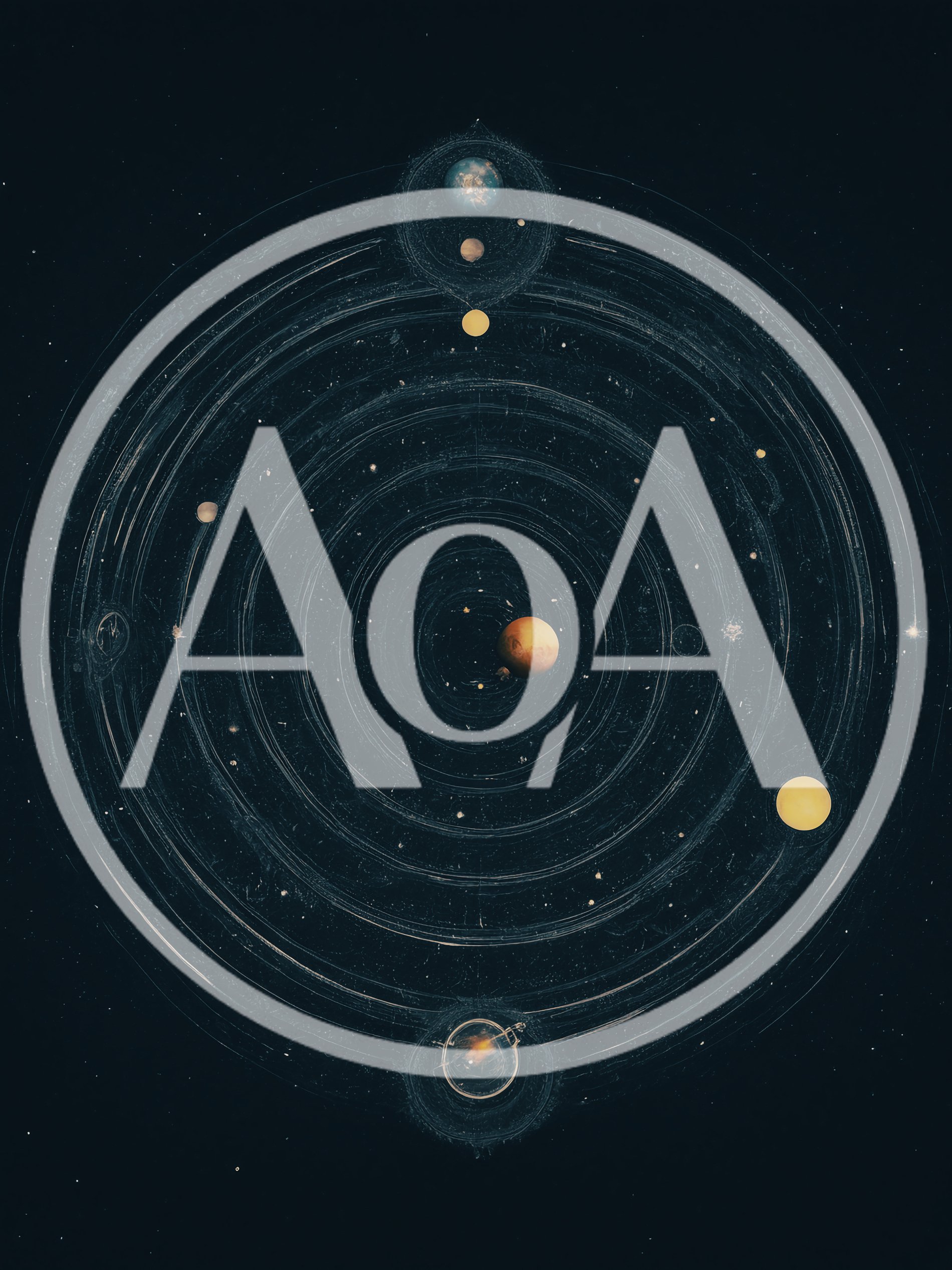 Abstract Celestial Map With Concentric Planetary Orbits