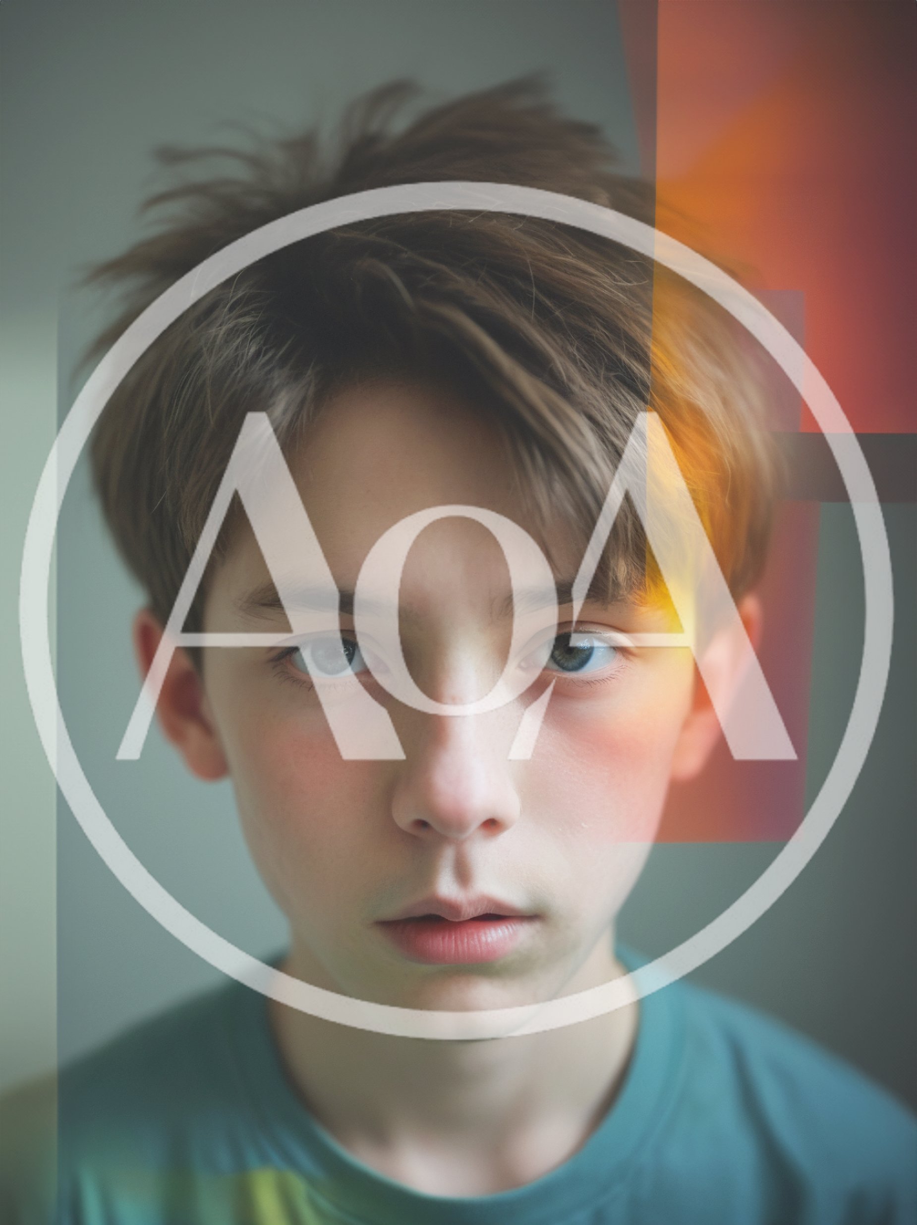 Portrait Of A Young Boy With Artistic Light Overlay