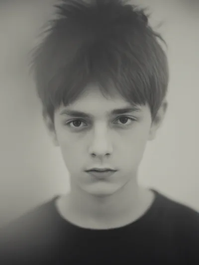 Portrait Of A Young Man With Messy Hair