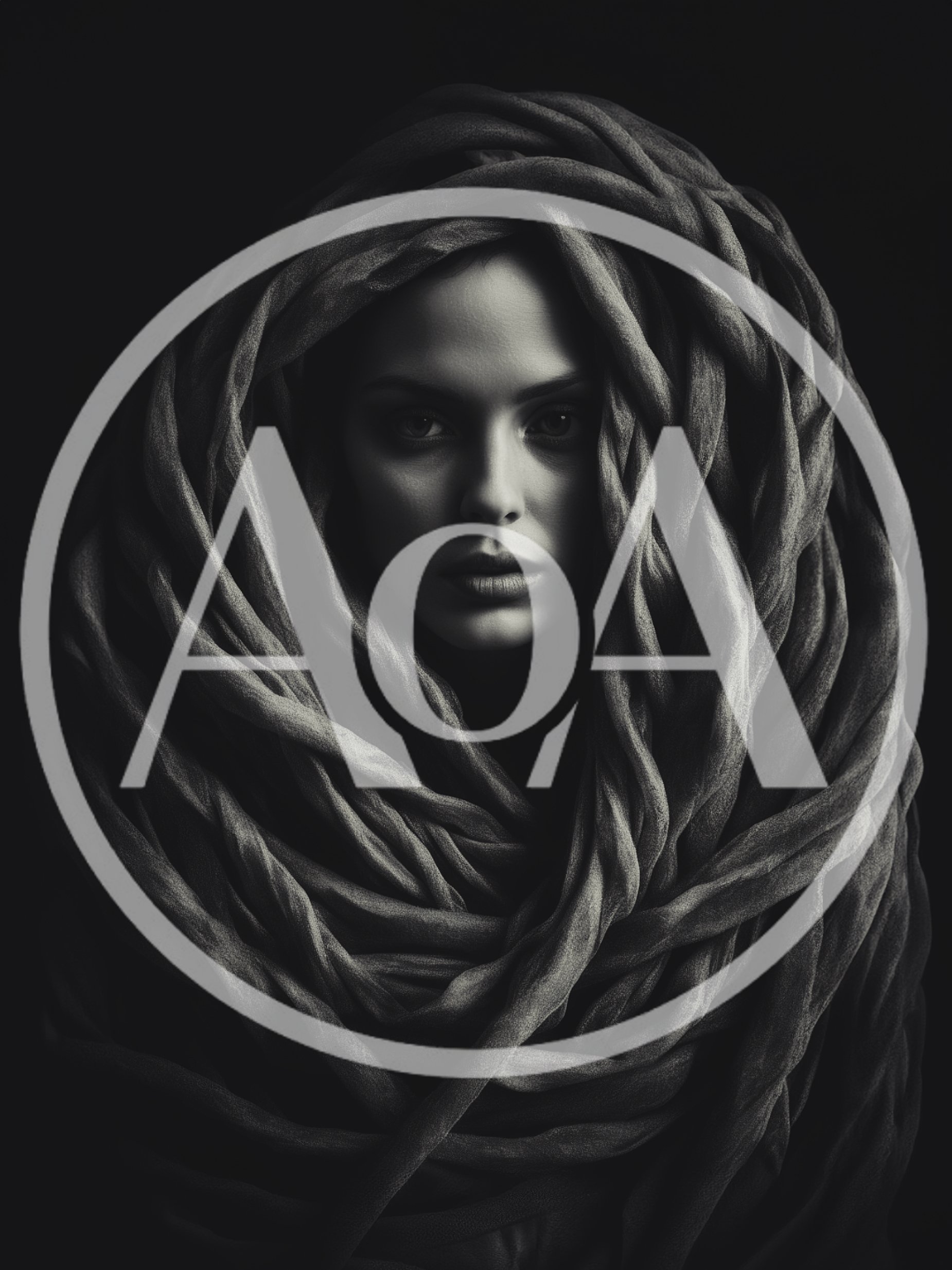 Portrait Of A Woman Wrapped In Thick Fabric