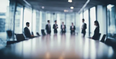 Business Professionals Meeting In A Modern Corporate Boardroom