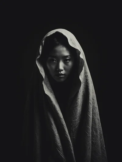 Portrait Of A Young Woman Wearing A Headscarf
