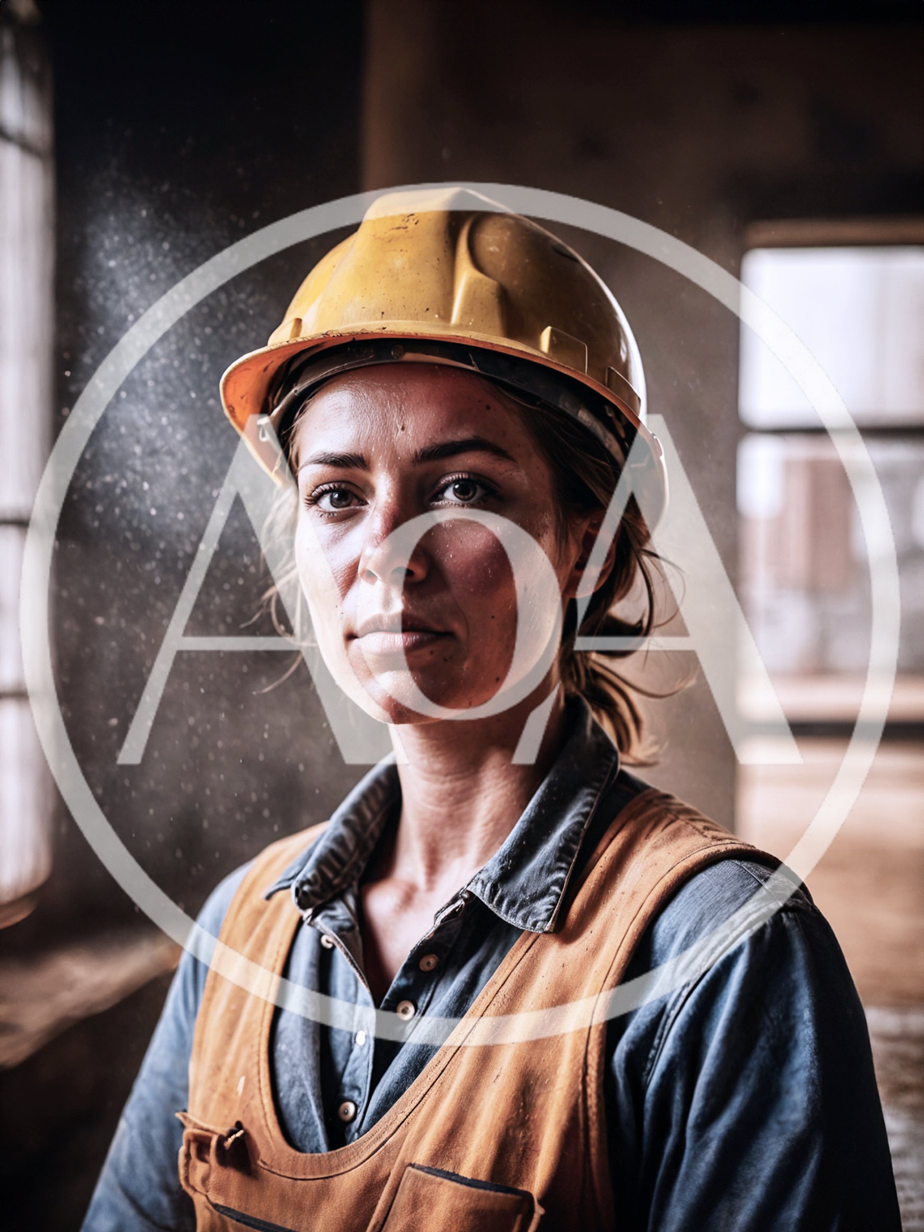 Portrait Of A Female Construction Worker In A Factory