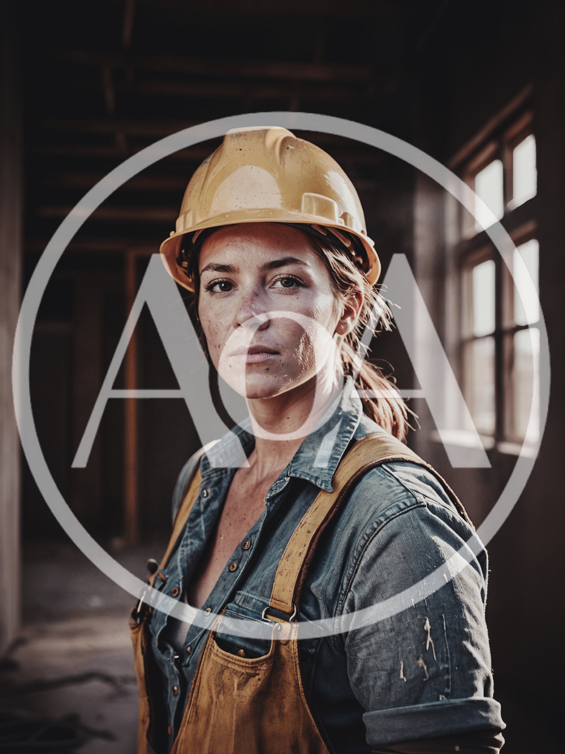 Portrait Of A Female Construction Worker In Hard Hat