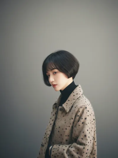 Portrait Of A Young Woman With Short Hair