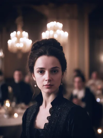 Portrait Of A Victorian Woman In A Formal Setting