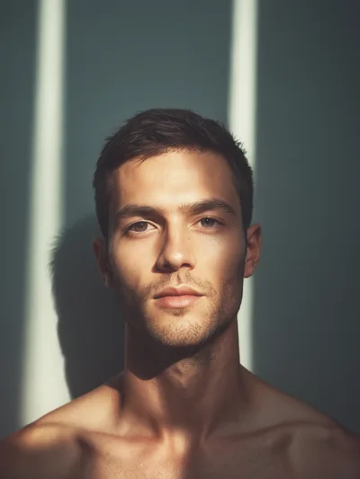 Portrait Of A Young Man With Dramatic Lighting