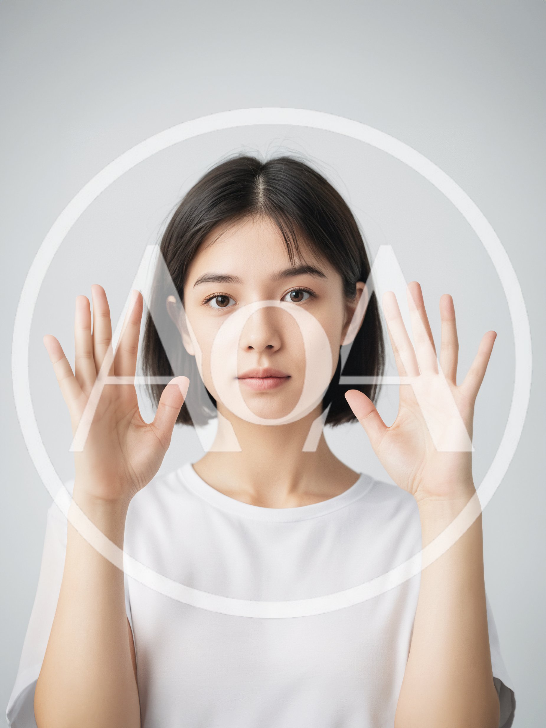 Young Asian Woman Showing Open Palms