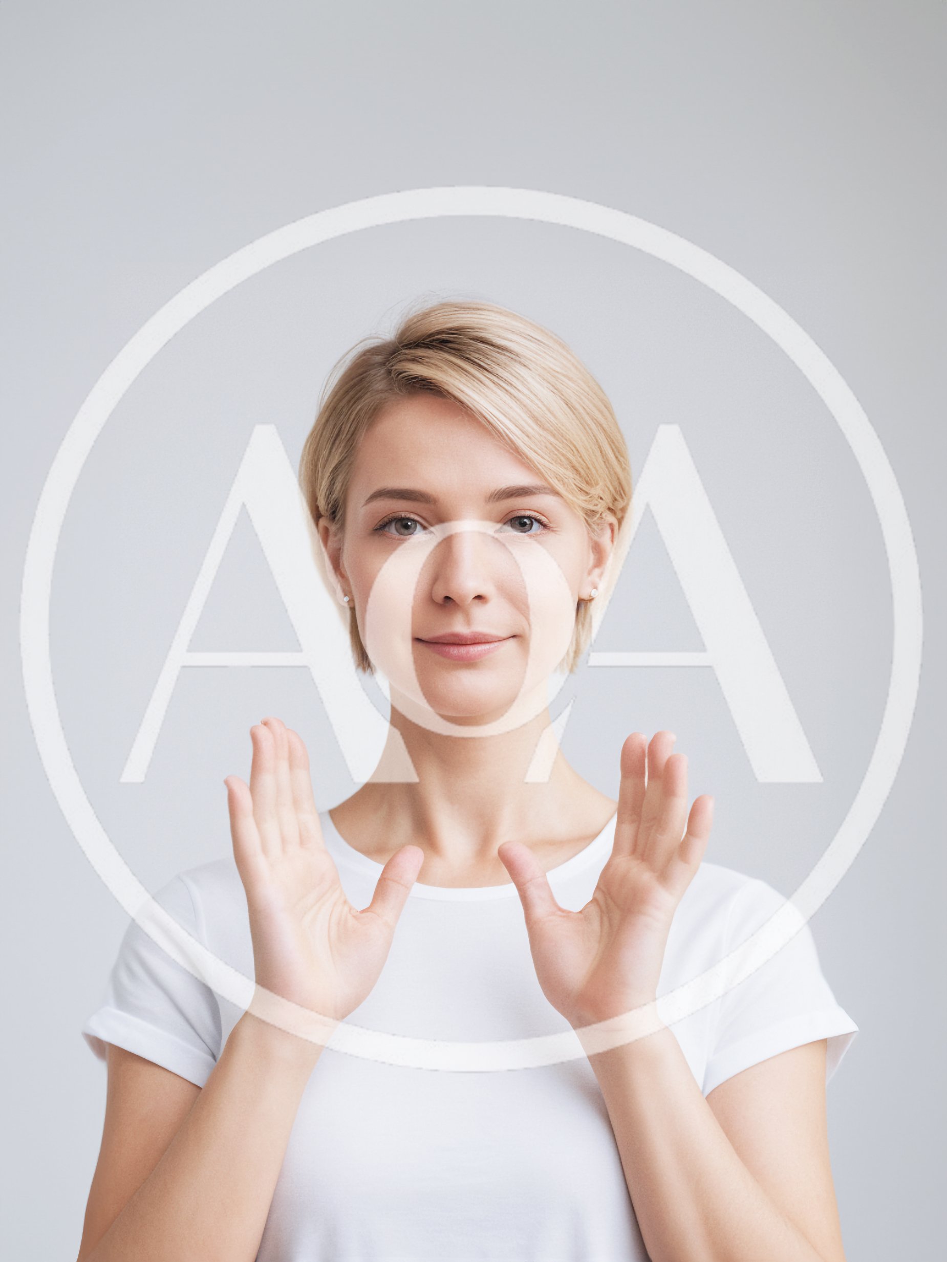 Young Woman Gesturing With Open Hands