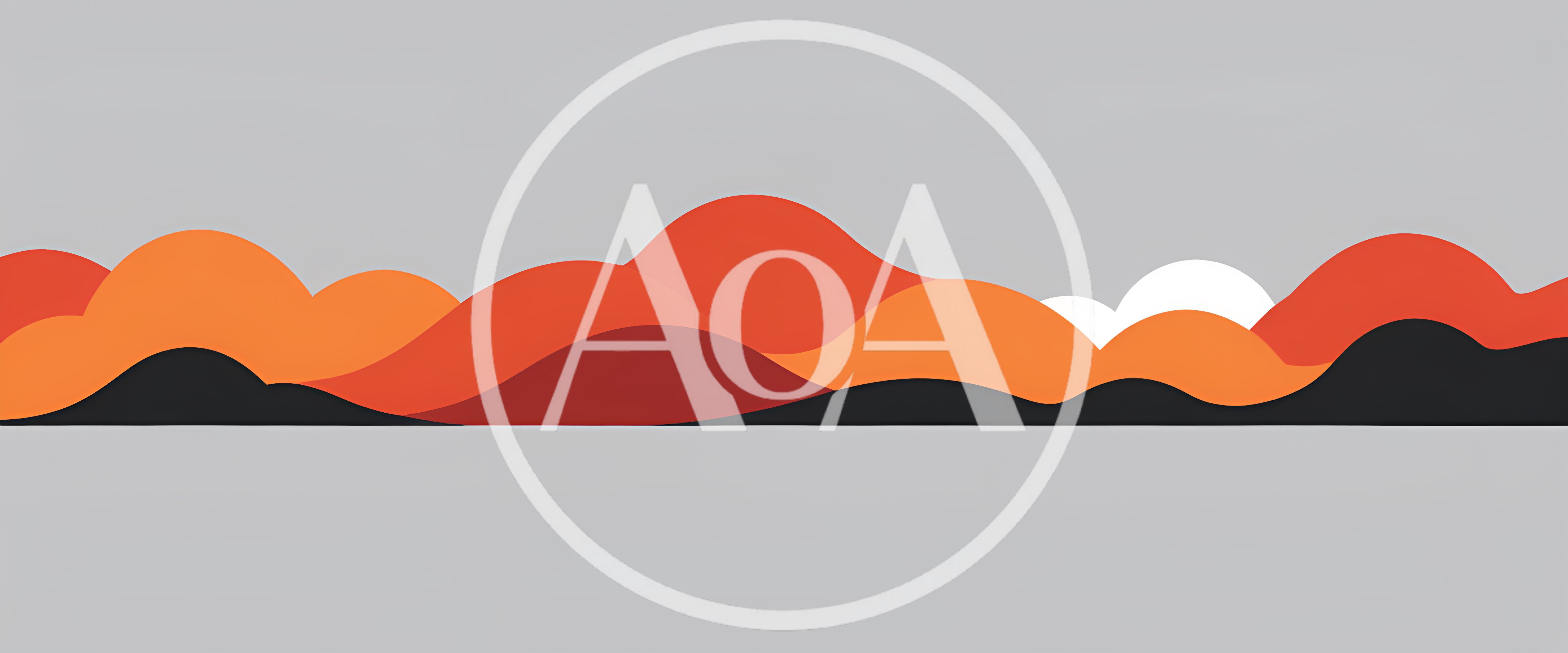 Abstract Minimalist Landscape With Layered Orange Hills