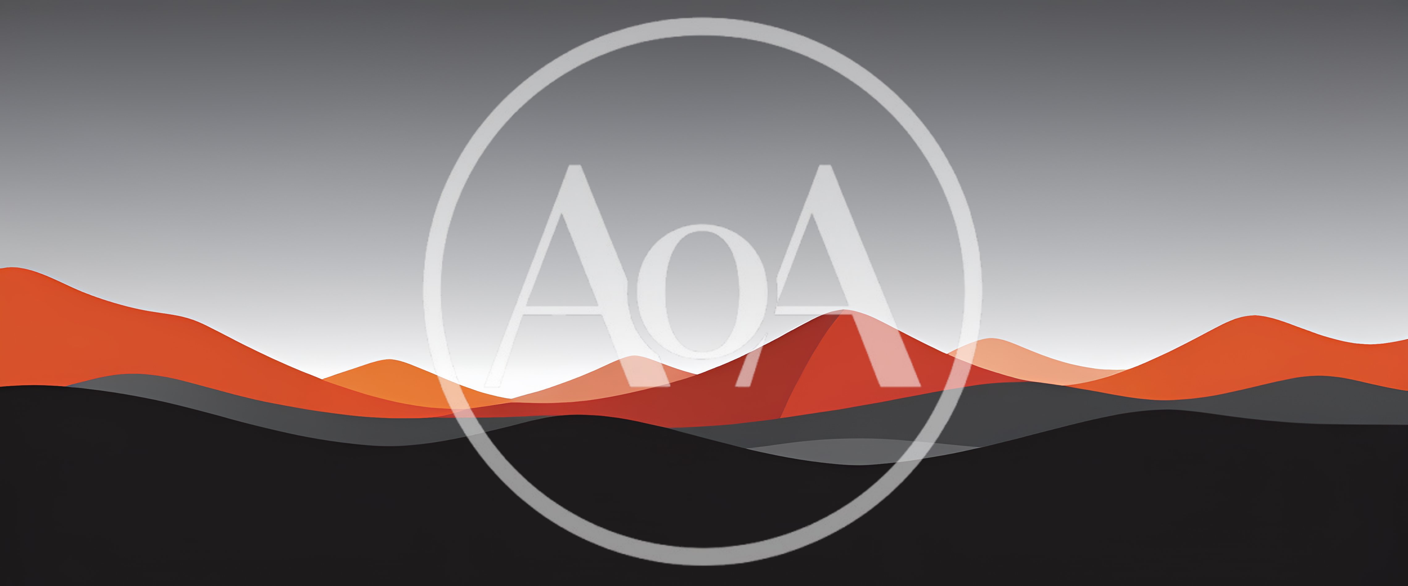 Minimalist Abstract Landscape With Red And Grey Hills