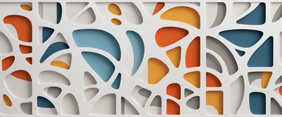 Abstract Geometric Pattern With Organic Cutout Shapes