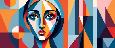 Abstract Geometric Portrait Of A Woman