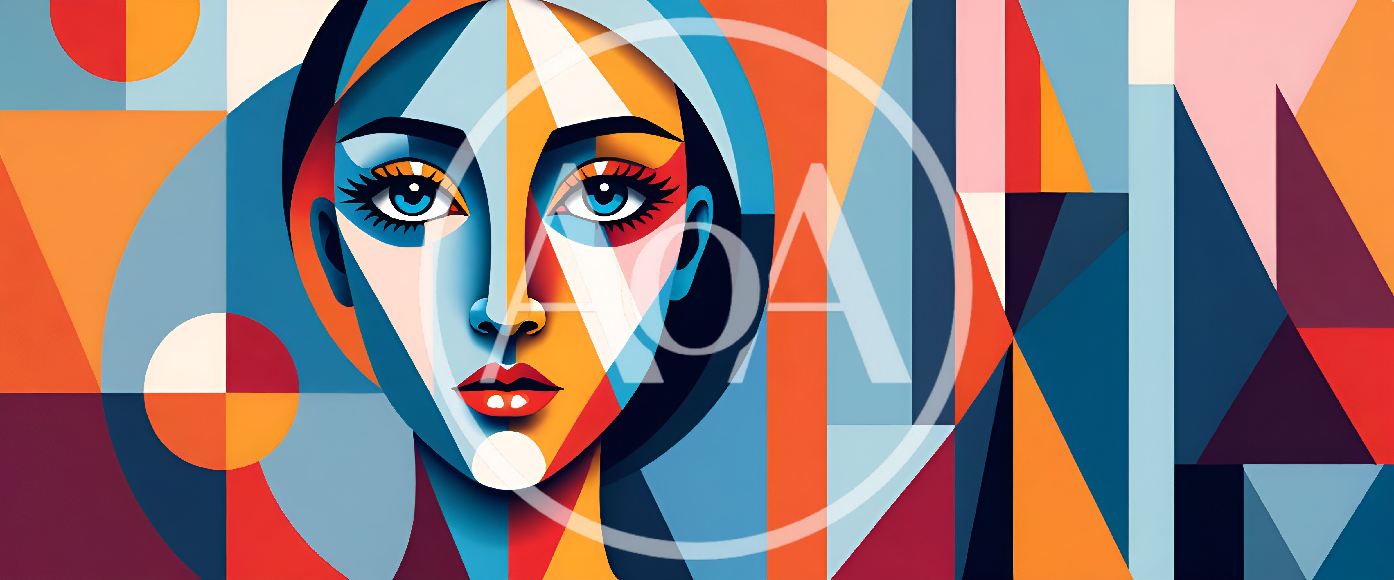 Abstract Geometric Portrait Of A Woman