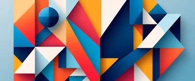 Abstract Geometric Composition With Vibrant Colorful Shapes