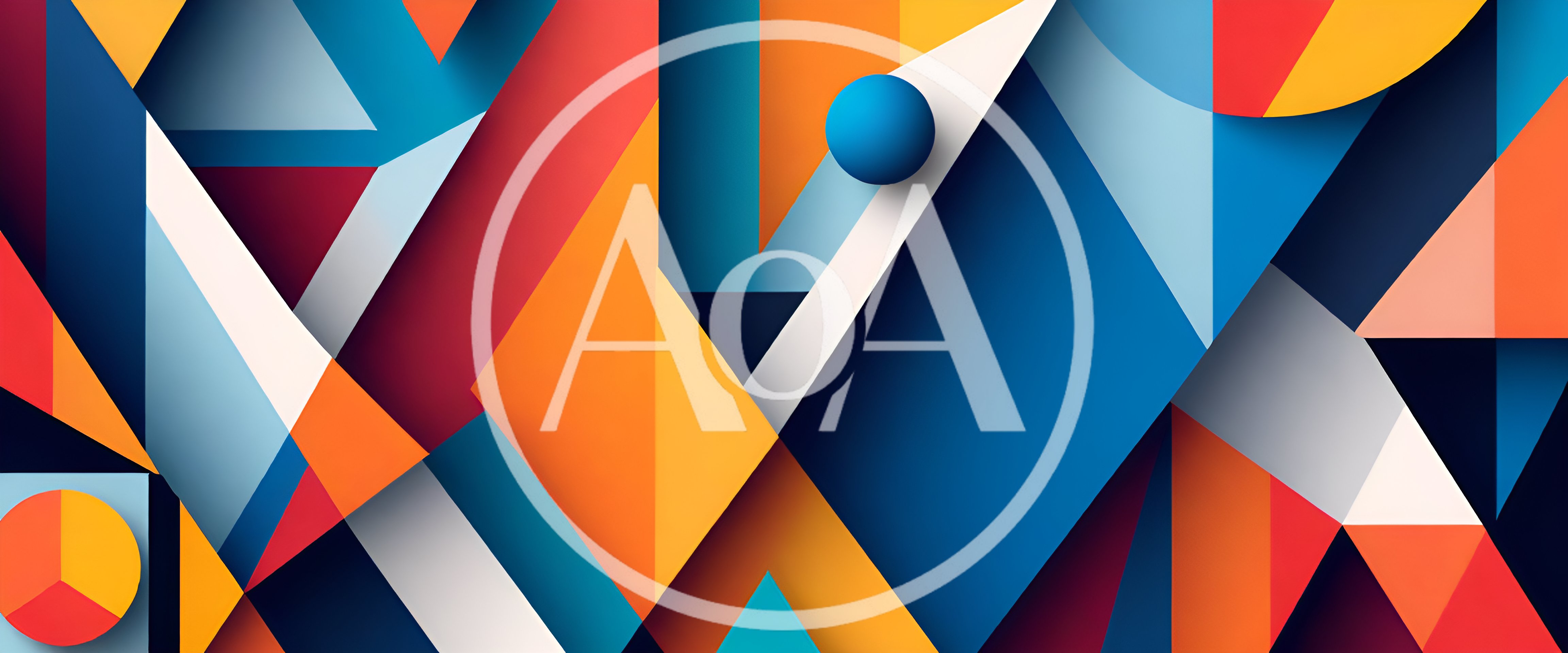 Abstract Geometric Composition With Vibrant Shapes And Colors