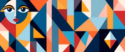 Abstract Geometric Portrait With Stylized Human Face