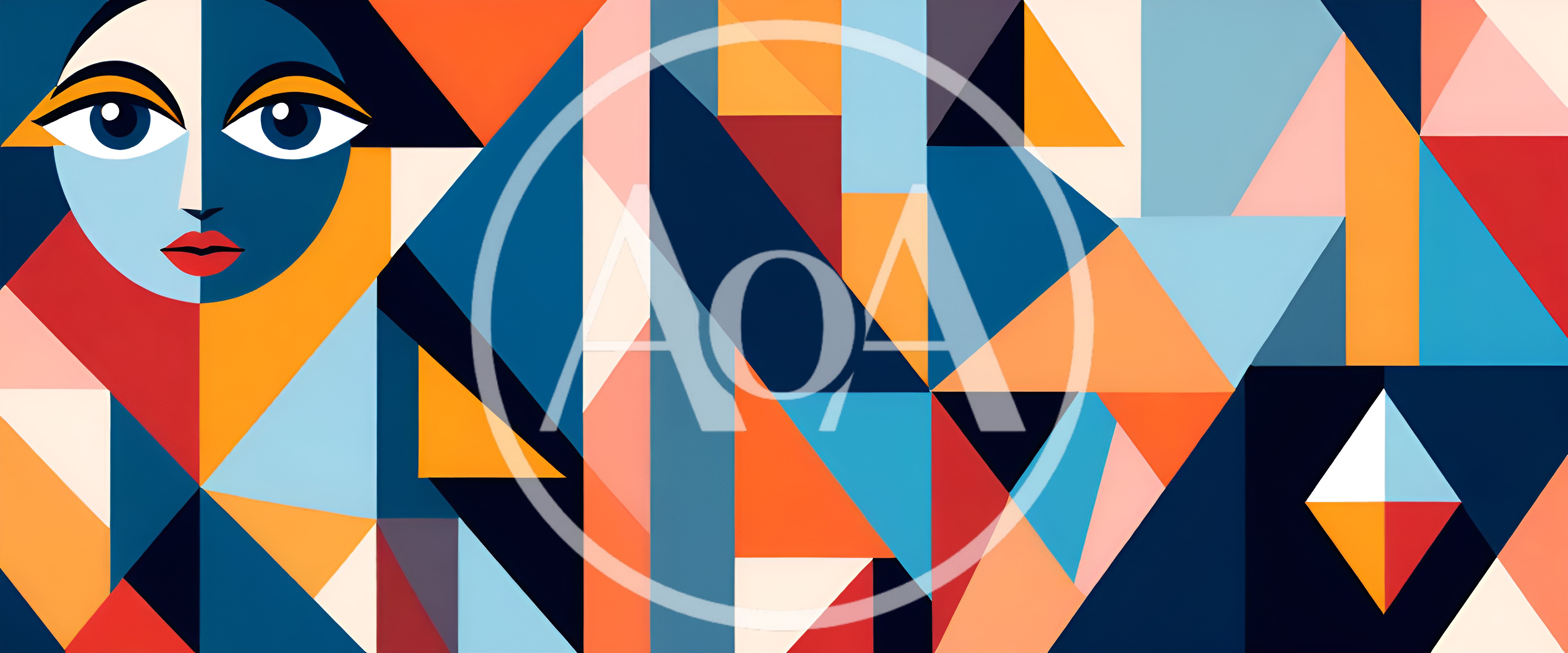 Abstract Geometric Portrait With Stylized Human Face