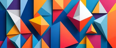 Abstract Geometric 3D Shapes Composition