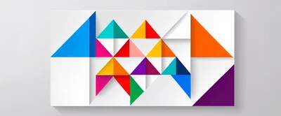 Abstract Geometric Pattern With Colorful Triangles