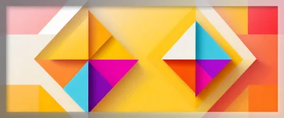 Abstract Geometric Composition With Colorful Diamond Shapes