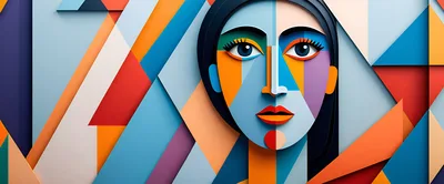Abstract Geometric Portrait Of A Woman