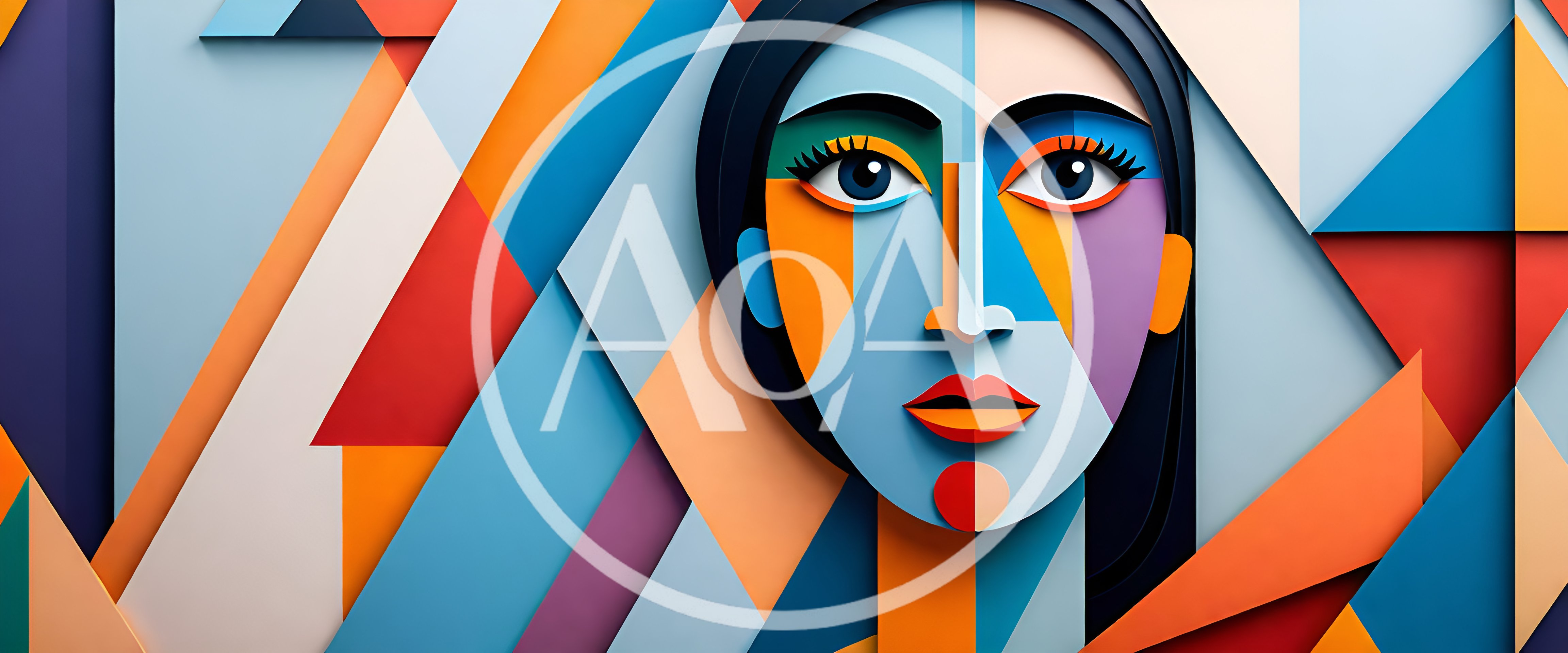 Abstract Geometric Portrait Of A Woman