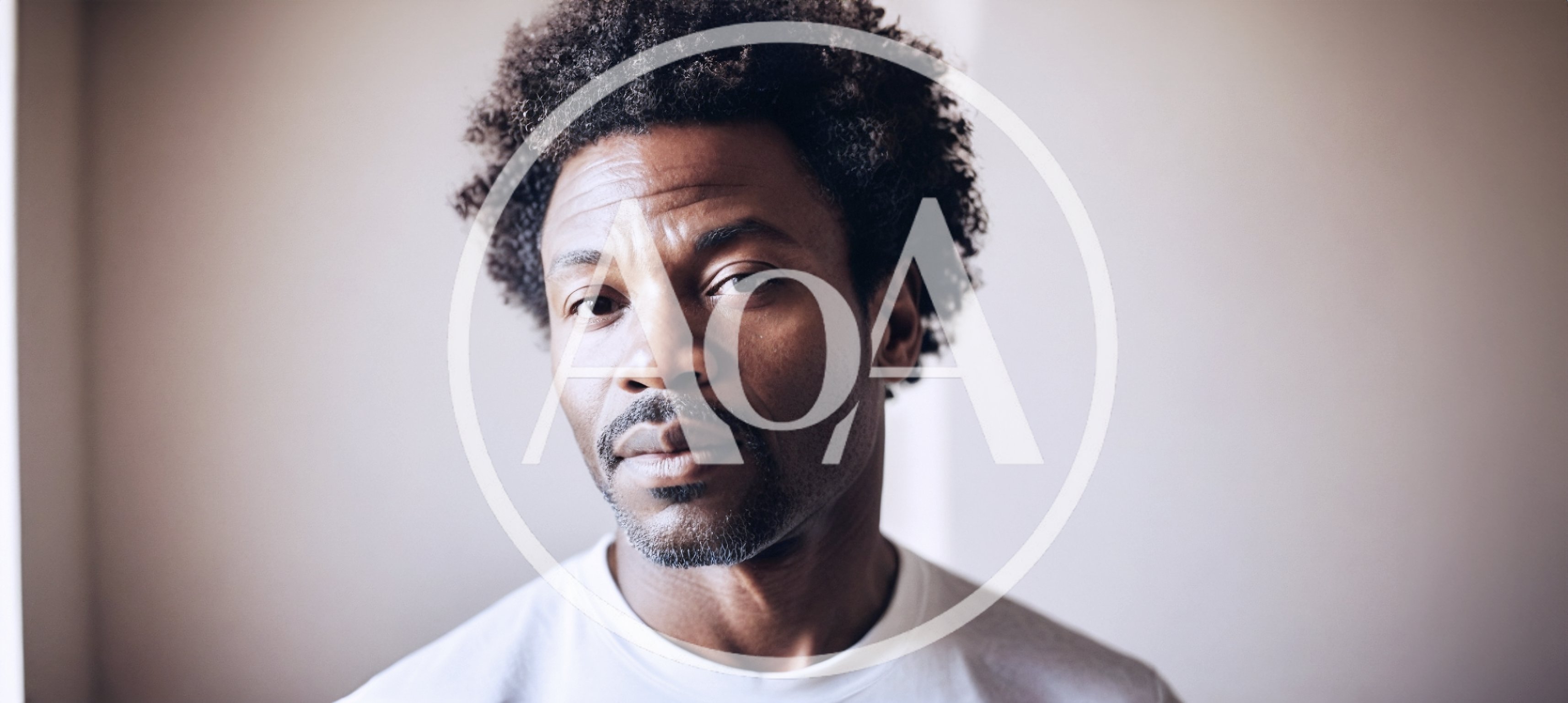 Portrait Of A Thoughtful Black Man With Afro Hair