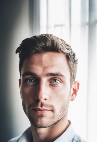 Portrait Of A Young Man With Green Eyes