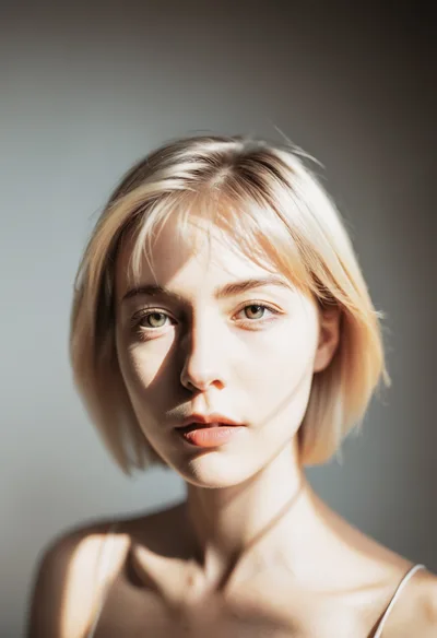 Portrait Of A Young Woman With Blonde Hair