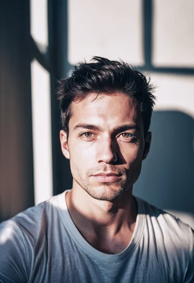Portrait Of A Young Man With Stubble