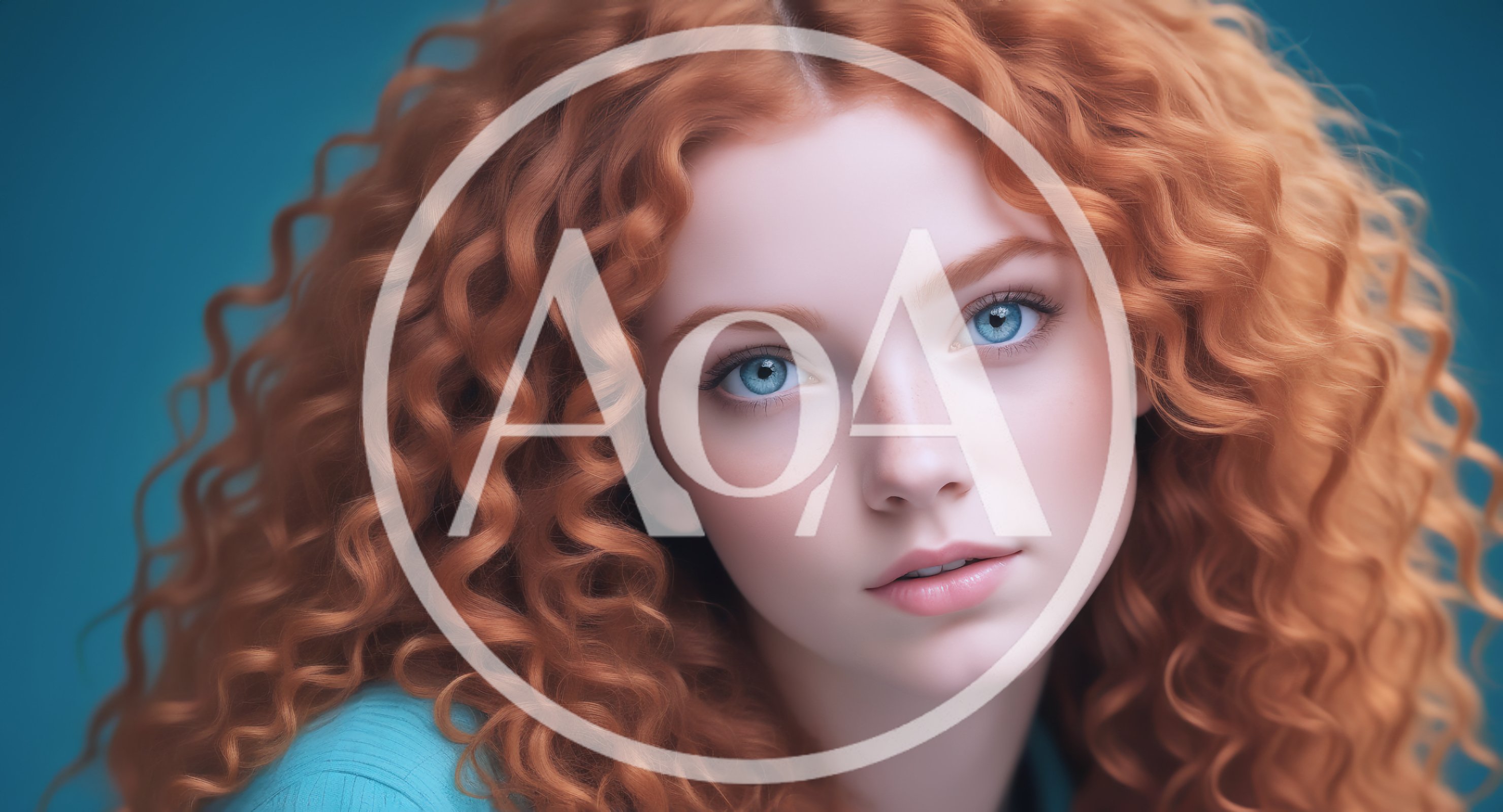 Portrait Of A Young Woman With Curly Red Hair