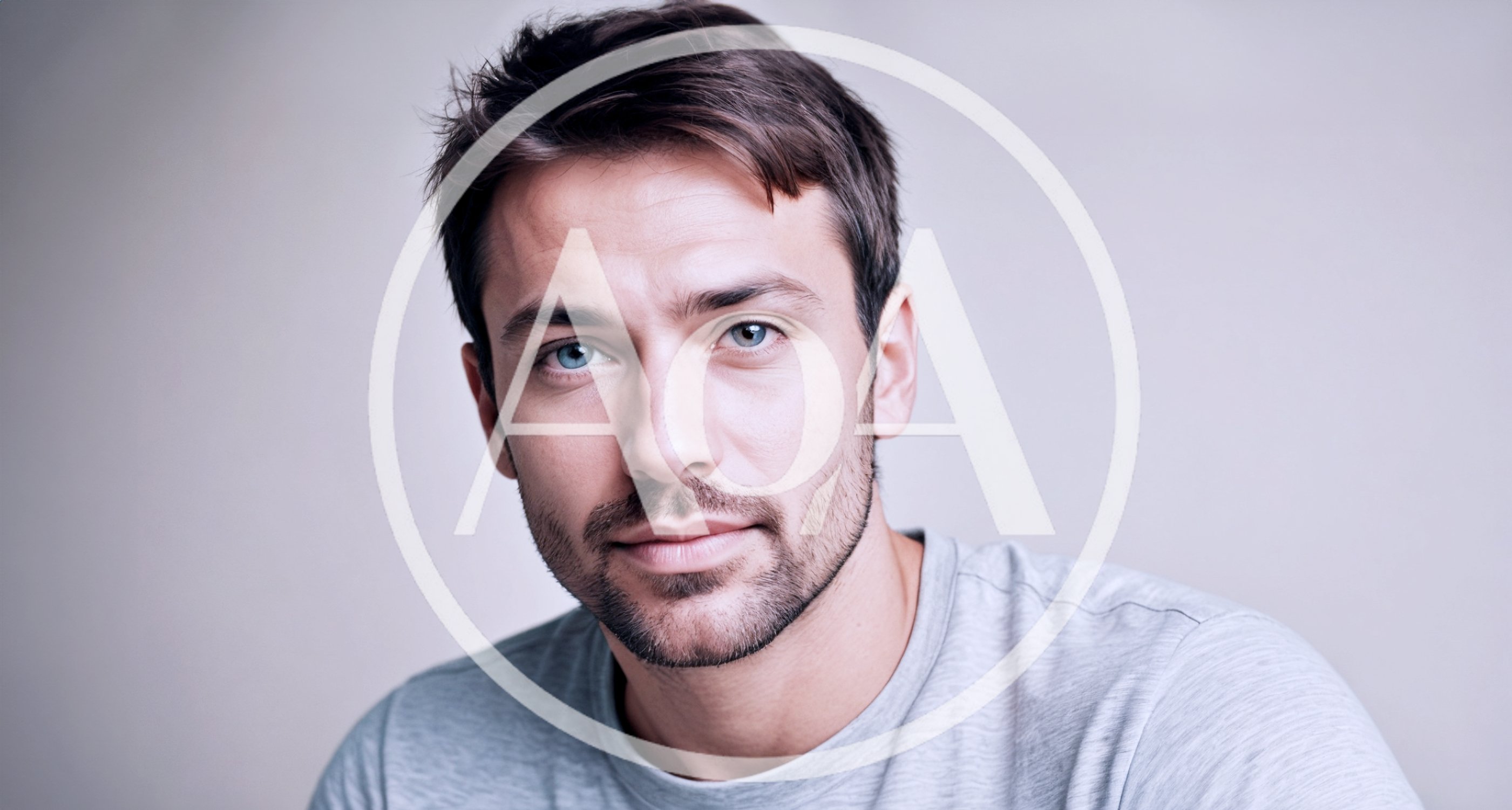 Portrait Of A Handsome Man With Blue Eyes