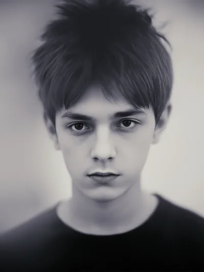 Portrait Of A Young Man With Messy Hair