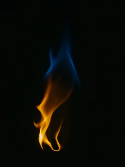 Single Flame With Blue And Orange Colors