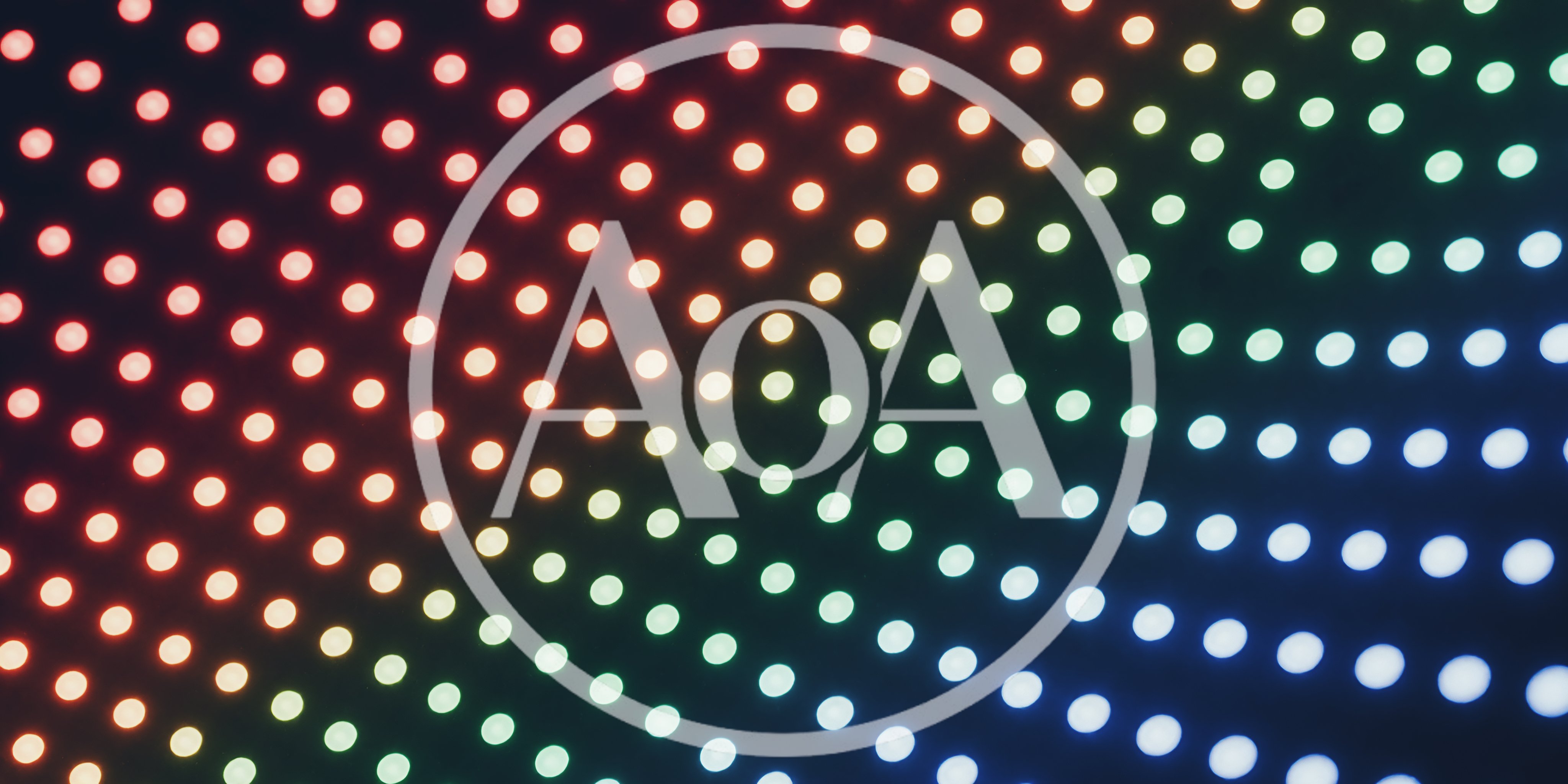 Abstract LED Light Grid With Rainbow Color Gradient
